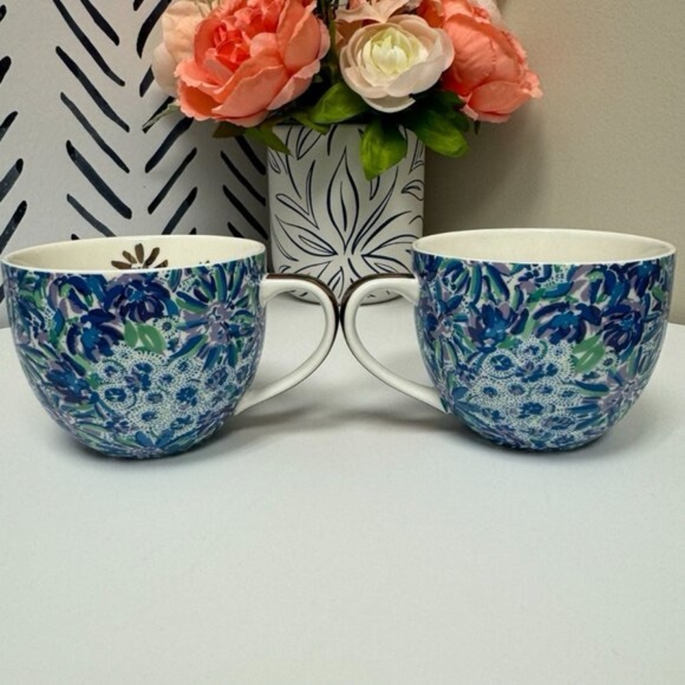 Lily Pulitzer Ceramic Coffee Mugs 12oz Set of 2